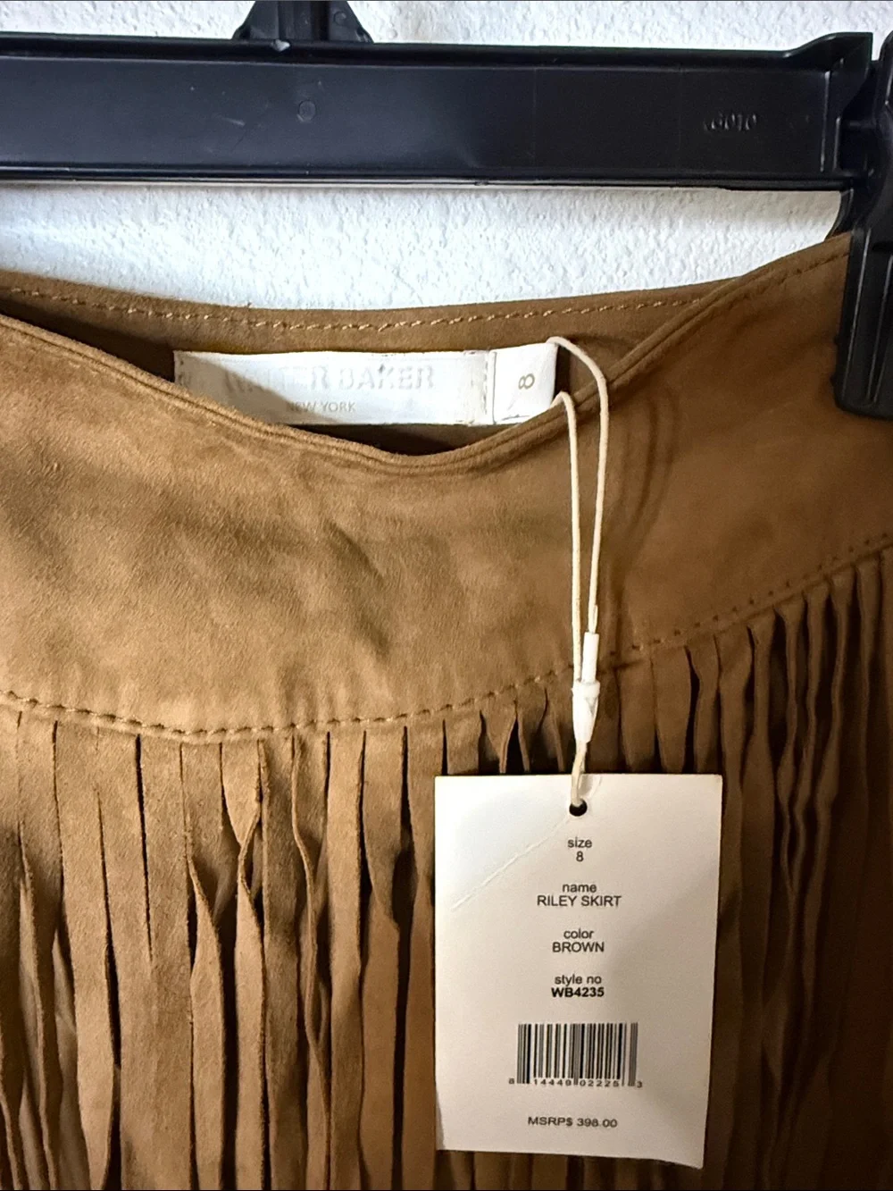 Walter Baker Riley Fringe Leather Mini Skirt NWT Size 8